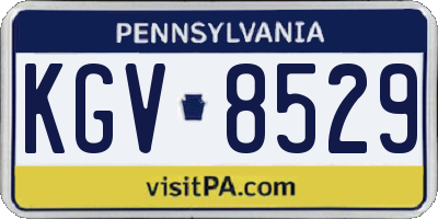 PA license plate KGV8529