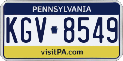 PA license plate KGV8549