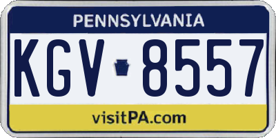 PA license plate KGV8557