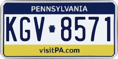 PA license plate KGV8571