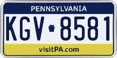 PA license plate KGV8581