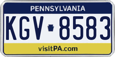 PA license plate KGV8583