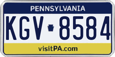 PA license plate KGV8584