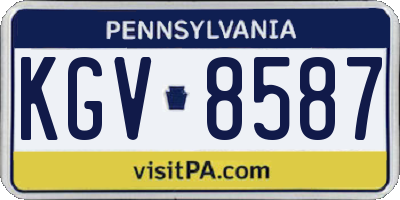 PA license plate KGV8587