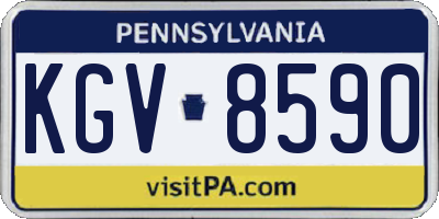 PA license plate KGV8590