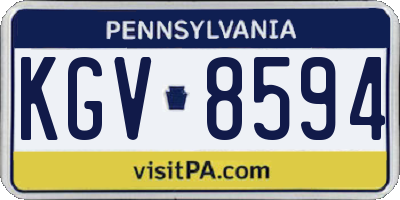 PA license plate KGV8594