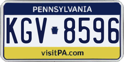 PA license plate KGV8596