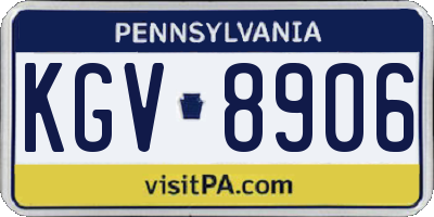 PA license plate KGV8906