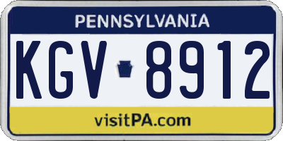 PA license plate KGV8912