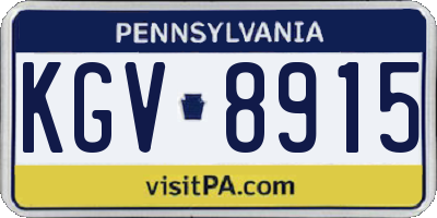 PA license plate KGV8915