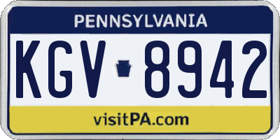 PA license plate KGV8942