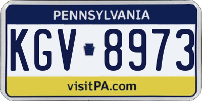 PA license plate KGV8973