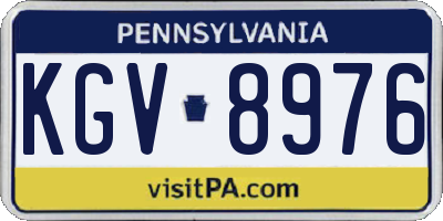 PA license plate KGV8976