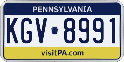 PA license plate KGV8991