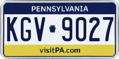 PA license plate KGV9027