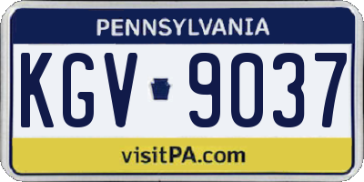 PA license plate KGV9037
