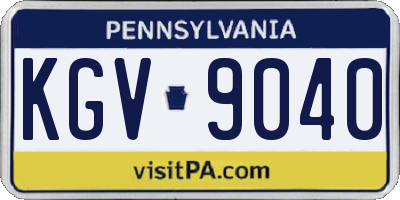 PA license plate KGV9040