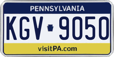 PA license plate KGV9050