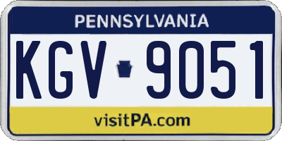 PA license plate KGV9051