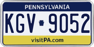 PA license plate KGV9052