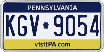 PA license plate KGV9054