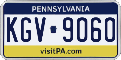 PA license plate KGV9060