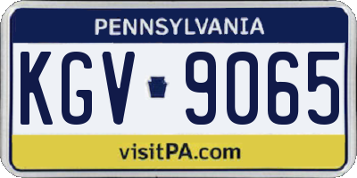 PA license plate KGV9065