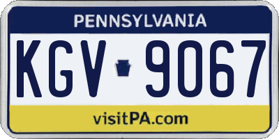 PA license plate KGV9067