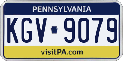 PA license plate KGV9079