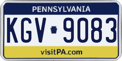 PA license plate KGV9083