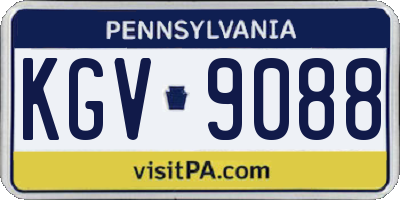 PA license plate KGV9088