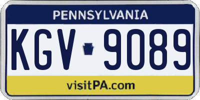 PA license plate KGV9089