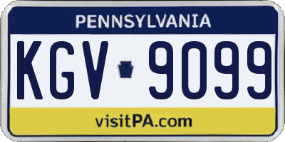 PA license plate KGV9099