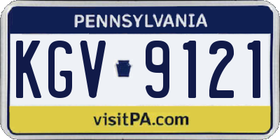 PA license plate KGV9121