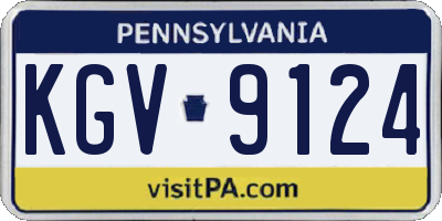 PA license plate KGV9124