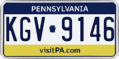 PA license plate KGV9146