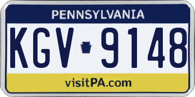 PA license plate KGV9148