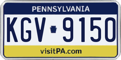 PA license plate KGV9150