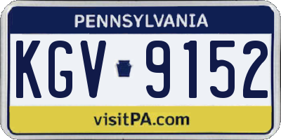 PA license plate KGV9152