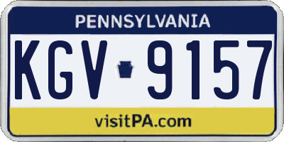 PA license plate KGV9157