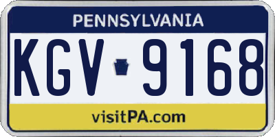 PA license plate KGV9168