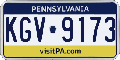 PA license plate KGV9173