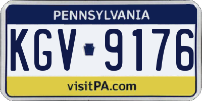 PA license plate KGV9176