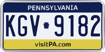 PA license plate KGV9182