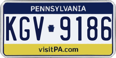 PA license plate KGV9186