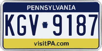 PA license plate KGV9187