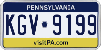 PA license plate KGV9199