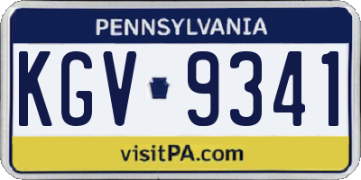 PA license plate KGV9341