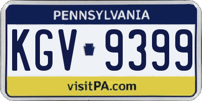 PA license plate KGV9399