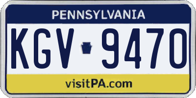 PA license plate KGV9470